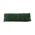 Housse de coussin vert forêt rectangulaire en coton tissé - 35x100 cm
