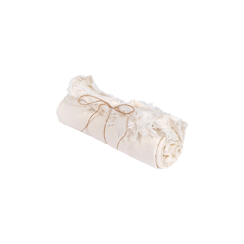 Nappe en lin blanc carré - 150x150 cm