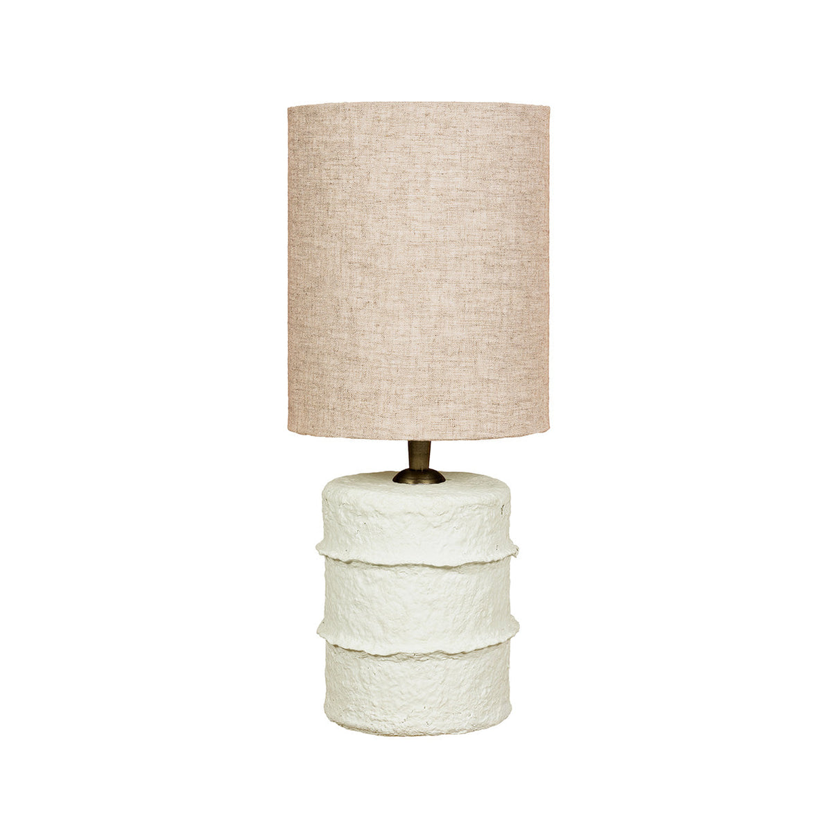 Lampe à poser en papier mâché blanc cassé - H30 cm