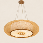 Suspension en Bambou Tressé style Balinais HALO – Ø 50 cm.