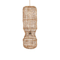 Suspension cylindrique en feuille de bananier tressée naturelle – H75 cm
