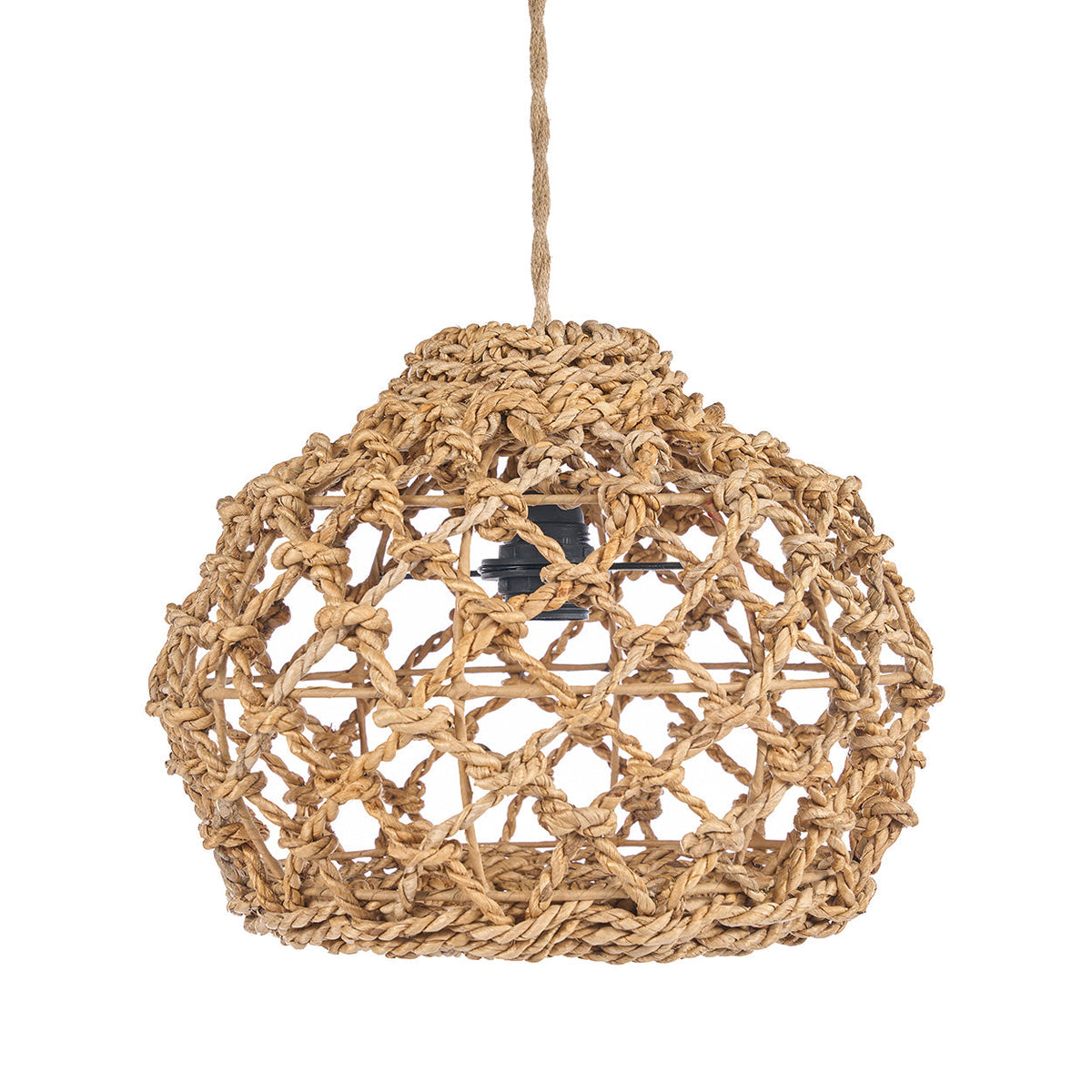 Suspension en feuille de bananier ajourée naturelle – Ø35 cm