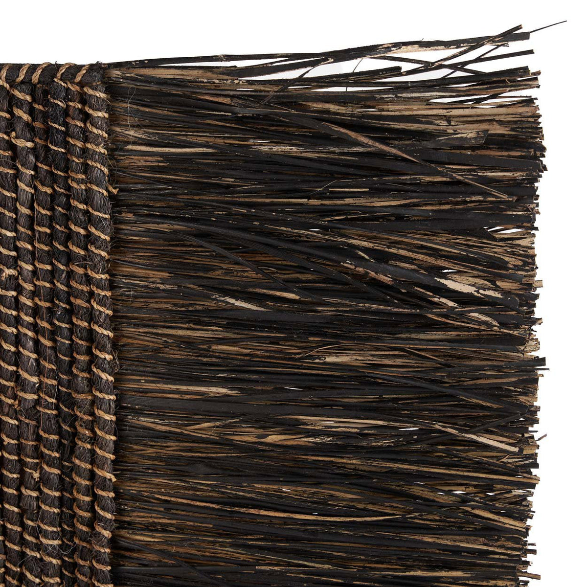 Décoration murale en fibres naturelles noires 87x74 cm