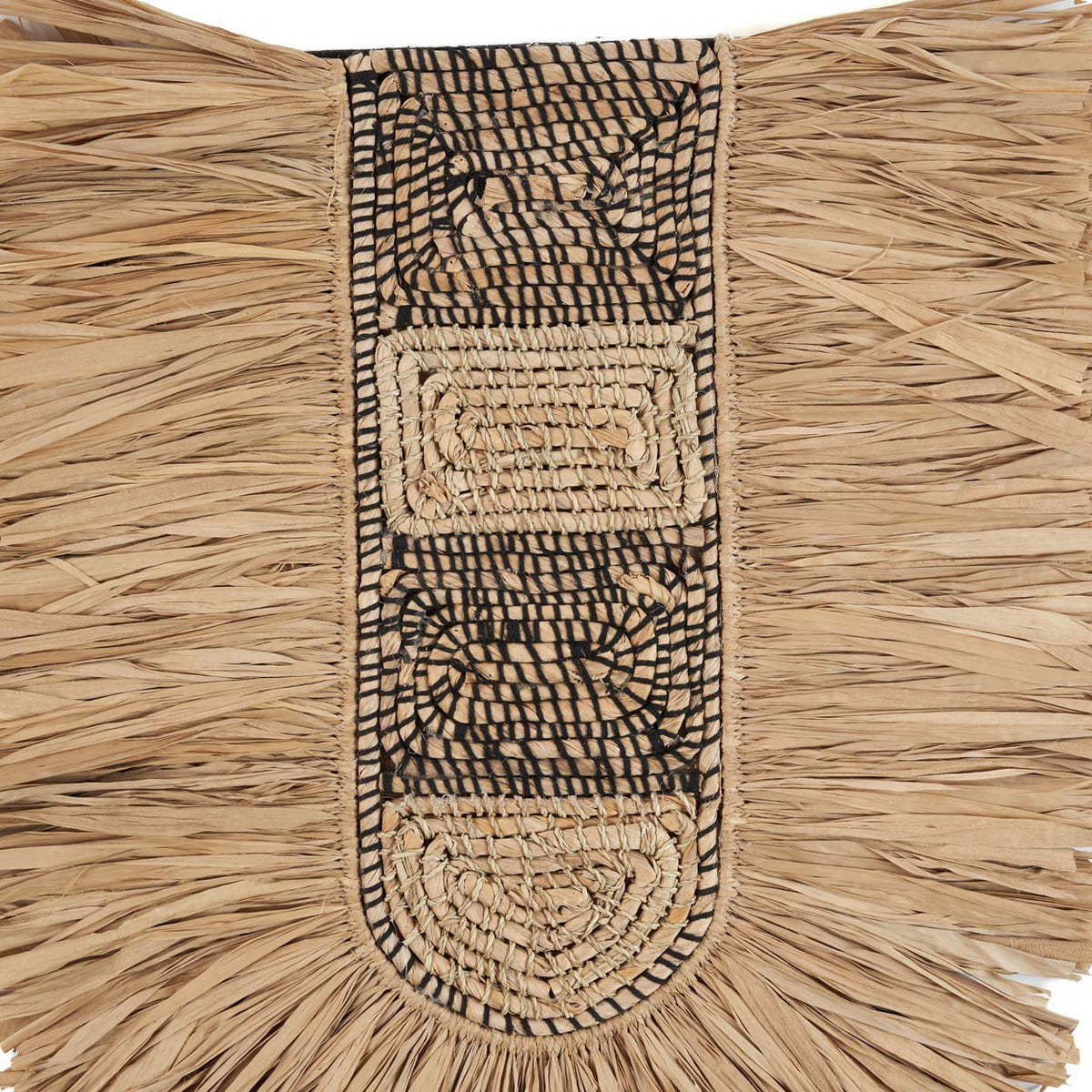 Boho Wanddeko aus geflochtenem Naturgras 85x78 cm