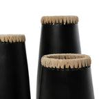 Vase décoratif en terre cuite noir – 14x31 cm