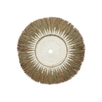 Runde Boho Wanddeko aus Raffia und Makramee Baumwolle Weiß