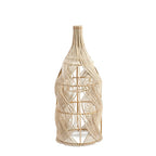 Suspension en rotin naturel forme bouteille ondulée – H55 cm