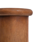 Zylindrischer Hocker aus Suar-Massivholz mit abgerundeter Kante – H45 cm