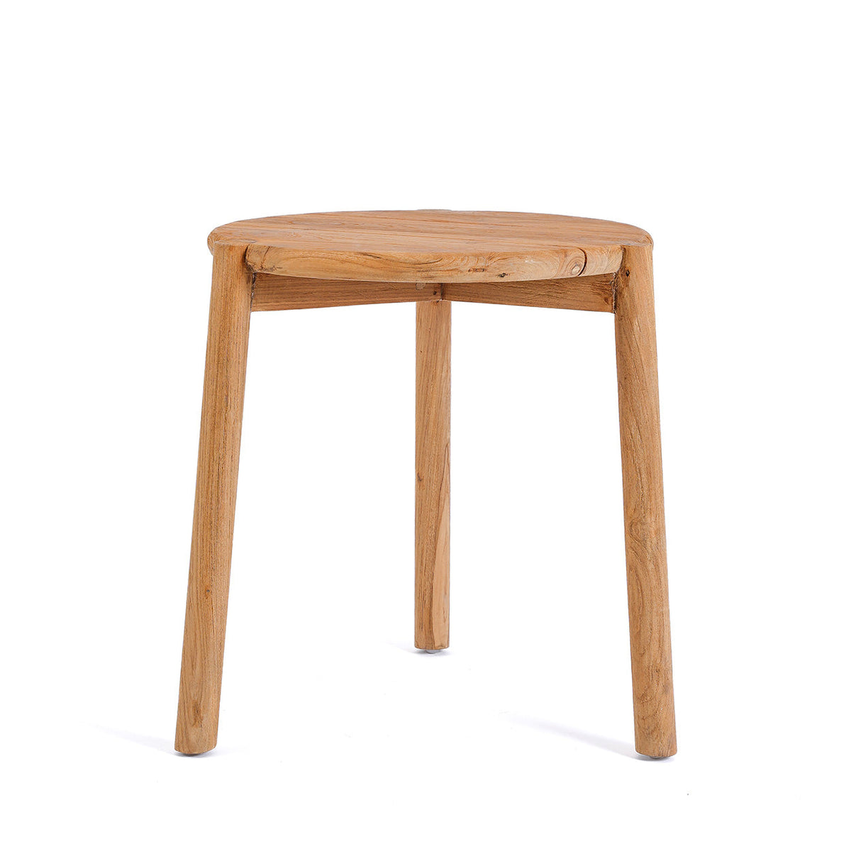 Table d’appoint ronde en teck naturel pour extérieur – Ø47 cm