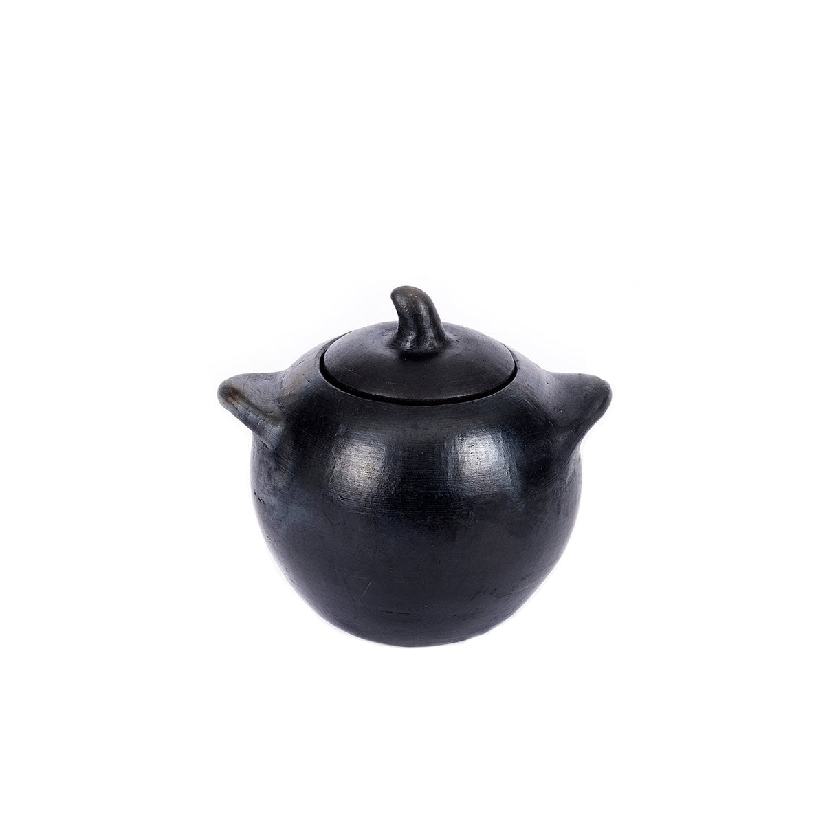 Pot en terre cuite noir brûlé fait main 10x7x8 cm