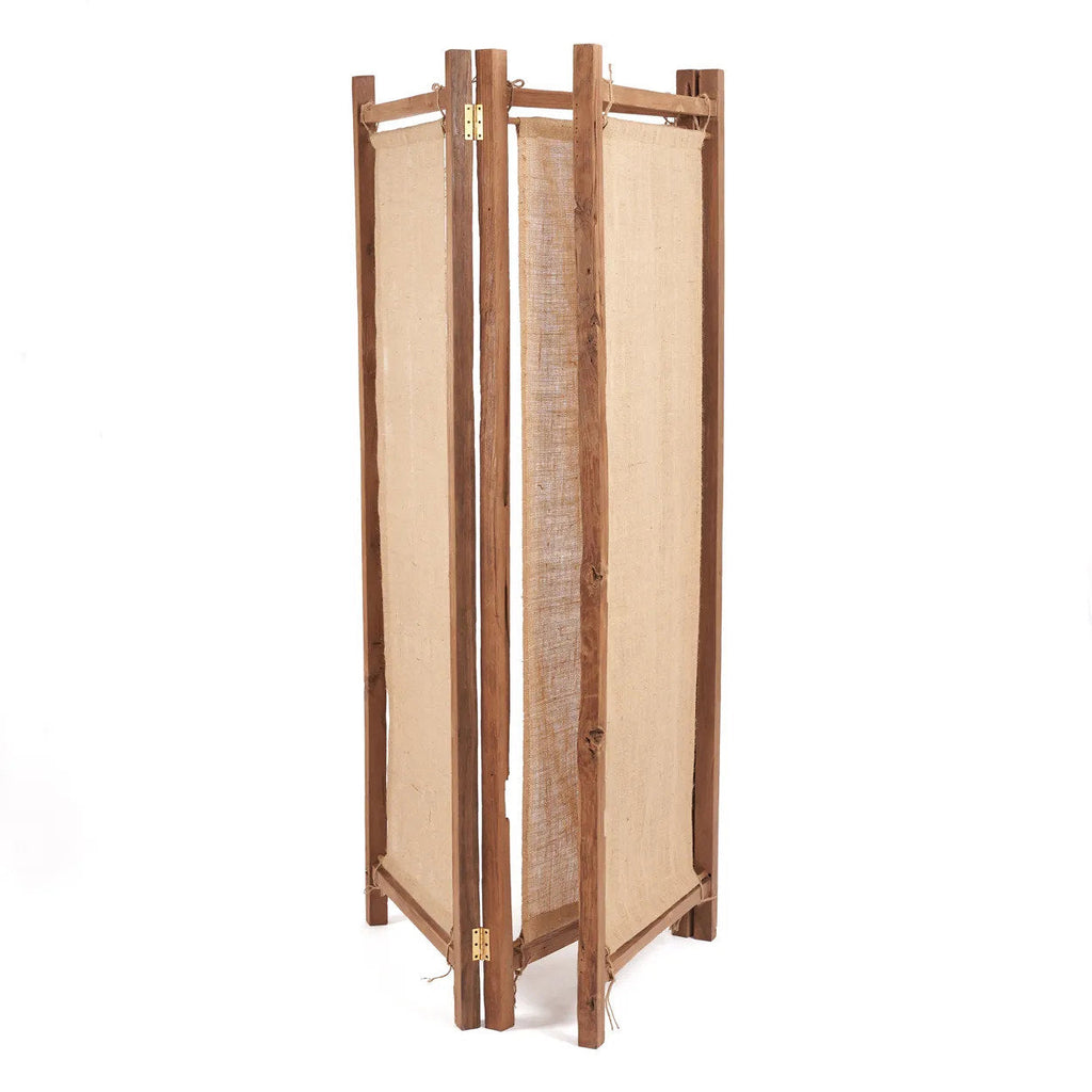 Séparateur de pièce en teck recyclé et jute naturel