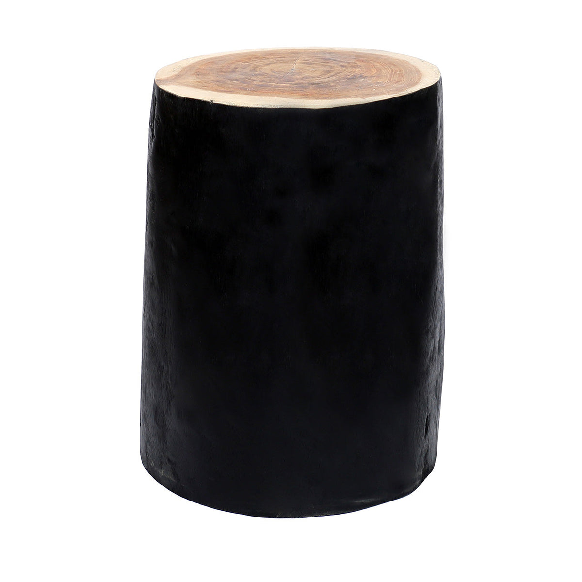 Tabouret en bois de Mungurr noir naturel 40 cm