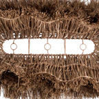 Suspension frangée en fibres naturelles beige paille – 140x60 cm