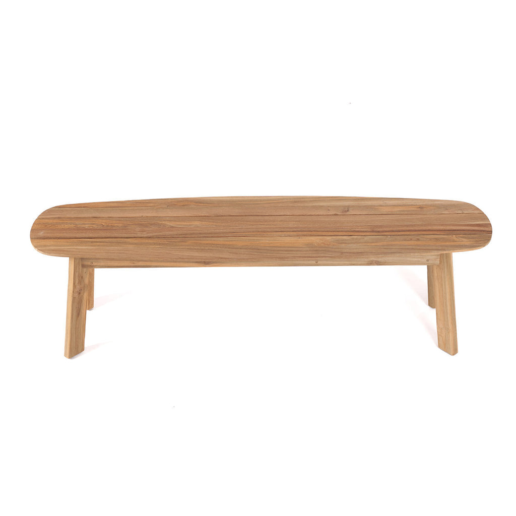 Ovale Bank aus recyceltem Teak Natur – 160x40 cm