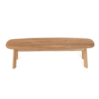 Ovale Bank aus recyceltem Teak Natur – 160x40 cm