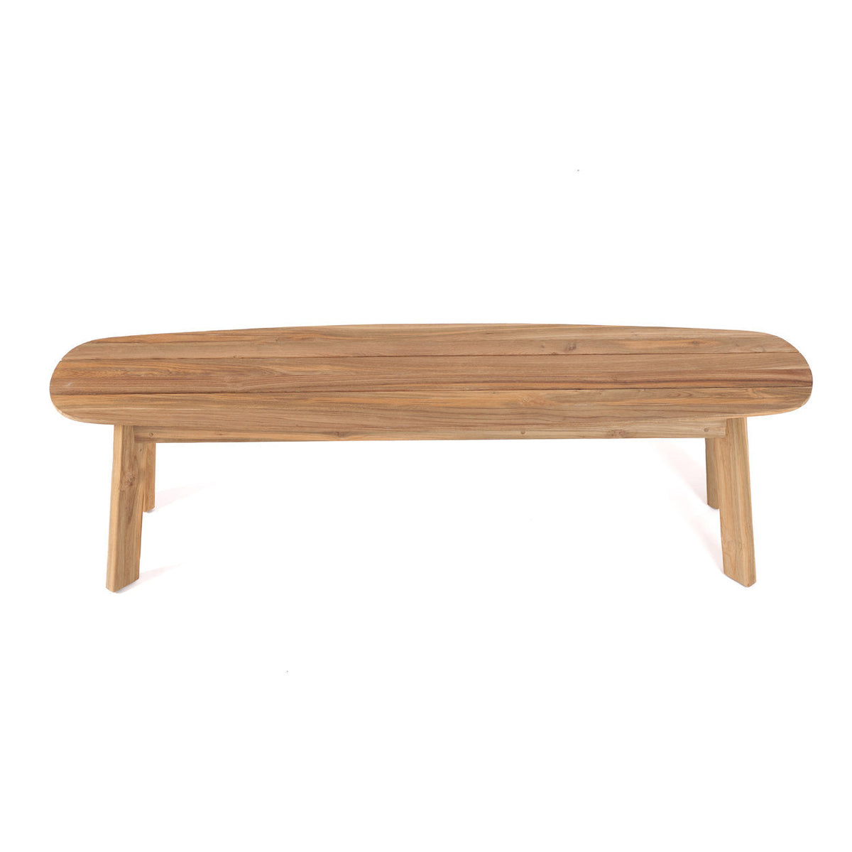 Ovale Bank aus recyceltem Teak Natur – 160x40 cm