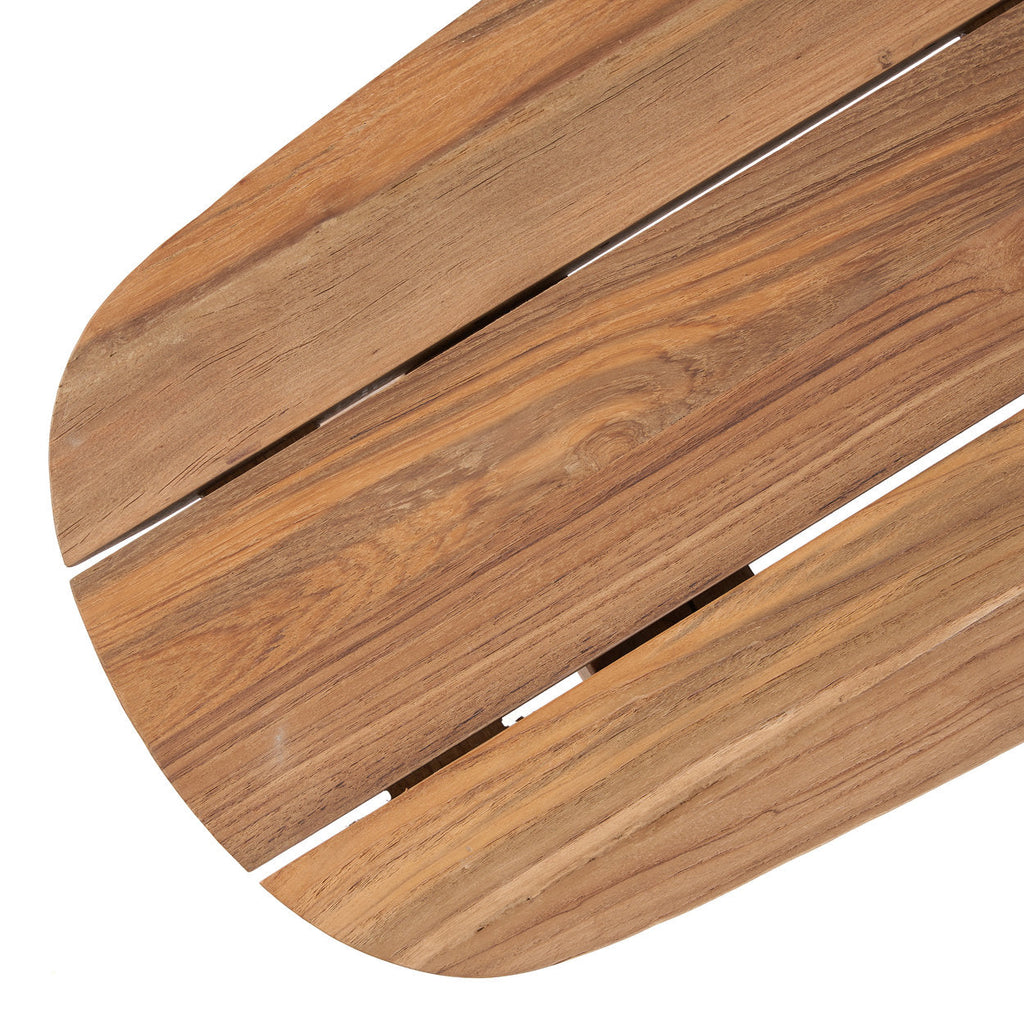 Ovale Bank aus recyceltem Teak Natur – 160x40 cm