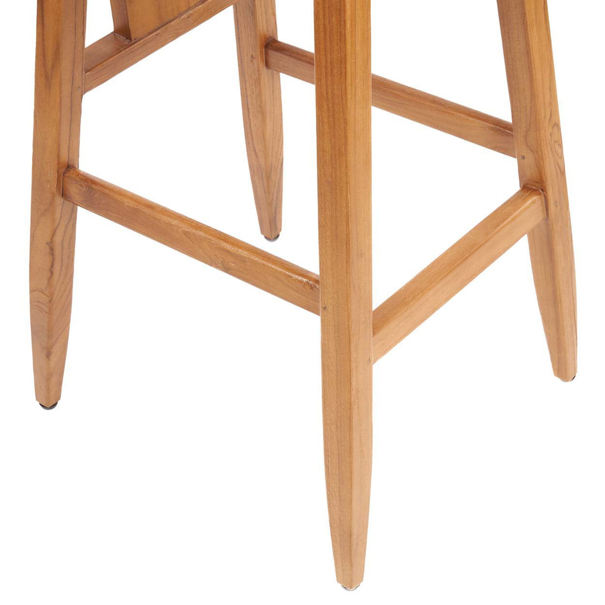 Barhocker aus Teakholz in Natur mit geneigter Rückenlehne – H109 cm