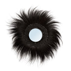 Miroir rond en herbe de Rayung noire 70 cm mural