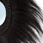 Miroir rond en herbe de Rayung noire 70 cm mural