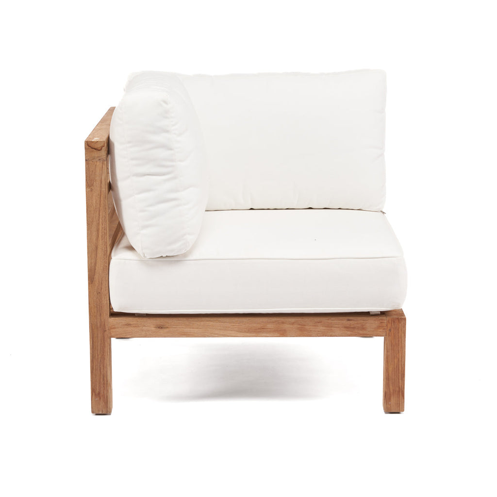 Fauteuil d’angle modulable en teck recyclé 80x80 naturel