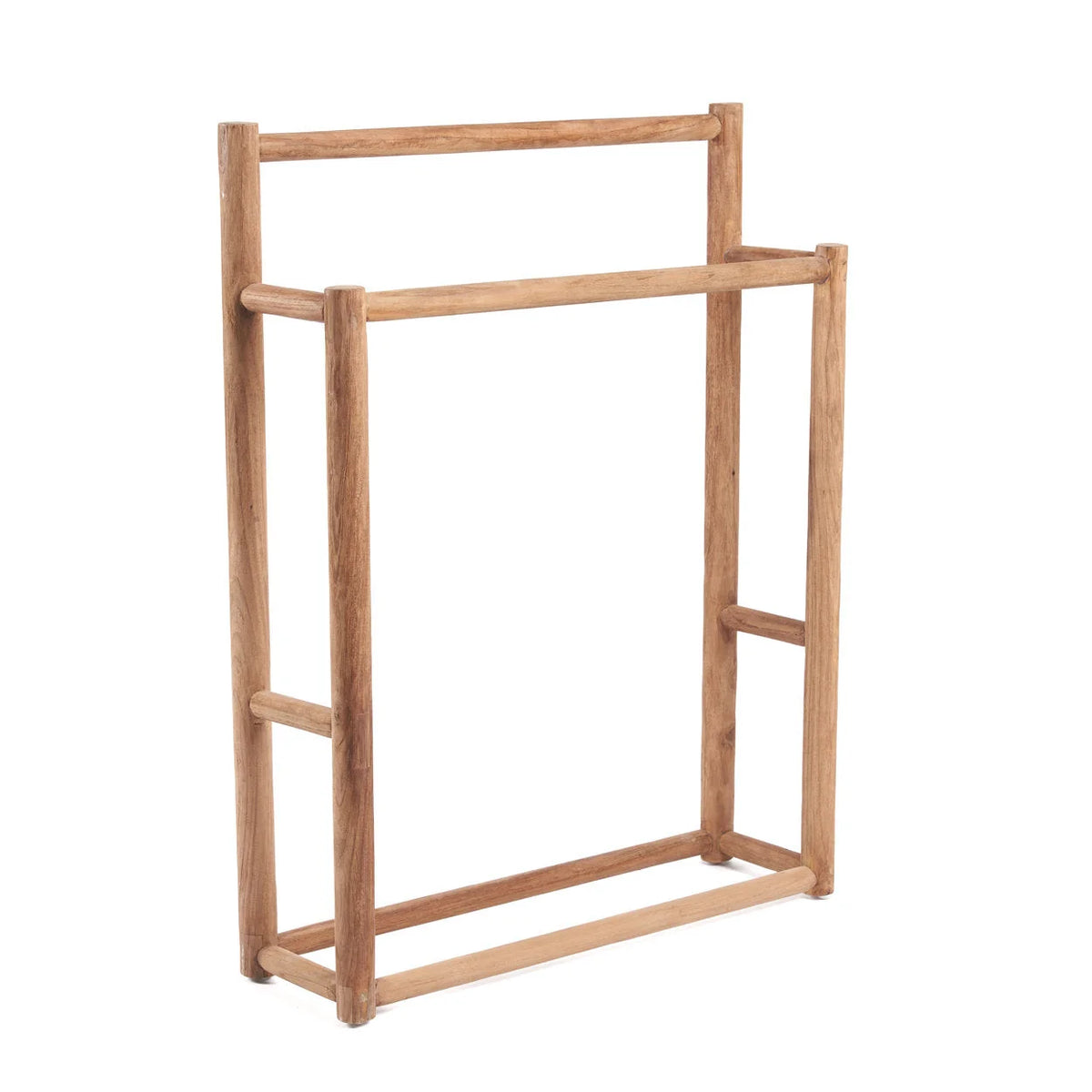 Porte-serviettes en bois de teck naturel au design épuré – 70x22 cm