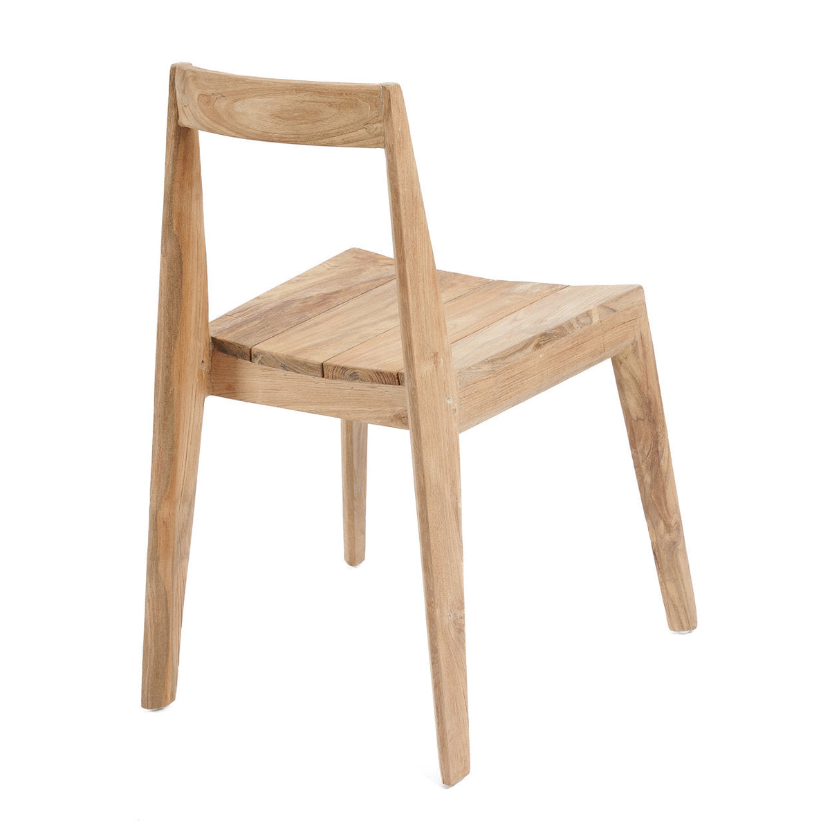 Chaise de salle à manger en teck recyclé naturel pour intérieur et extérieur