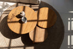 Table basse ronde en bois de teck recyclé naturel pour salon – Ø60 cm