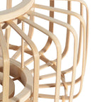 Suspension en bambou naturel ajouré ovale avec support E27 – Ø20 cm