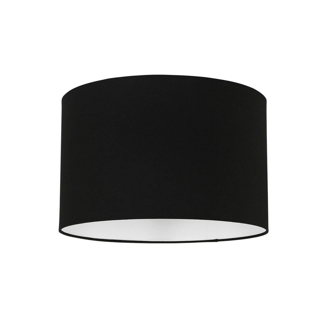 Abat-jour cylindrique en lin noir intérieur blanc – Ø40 cm