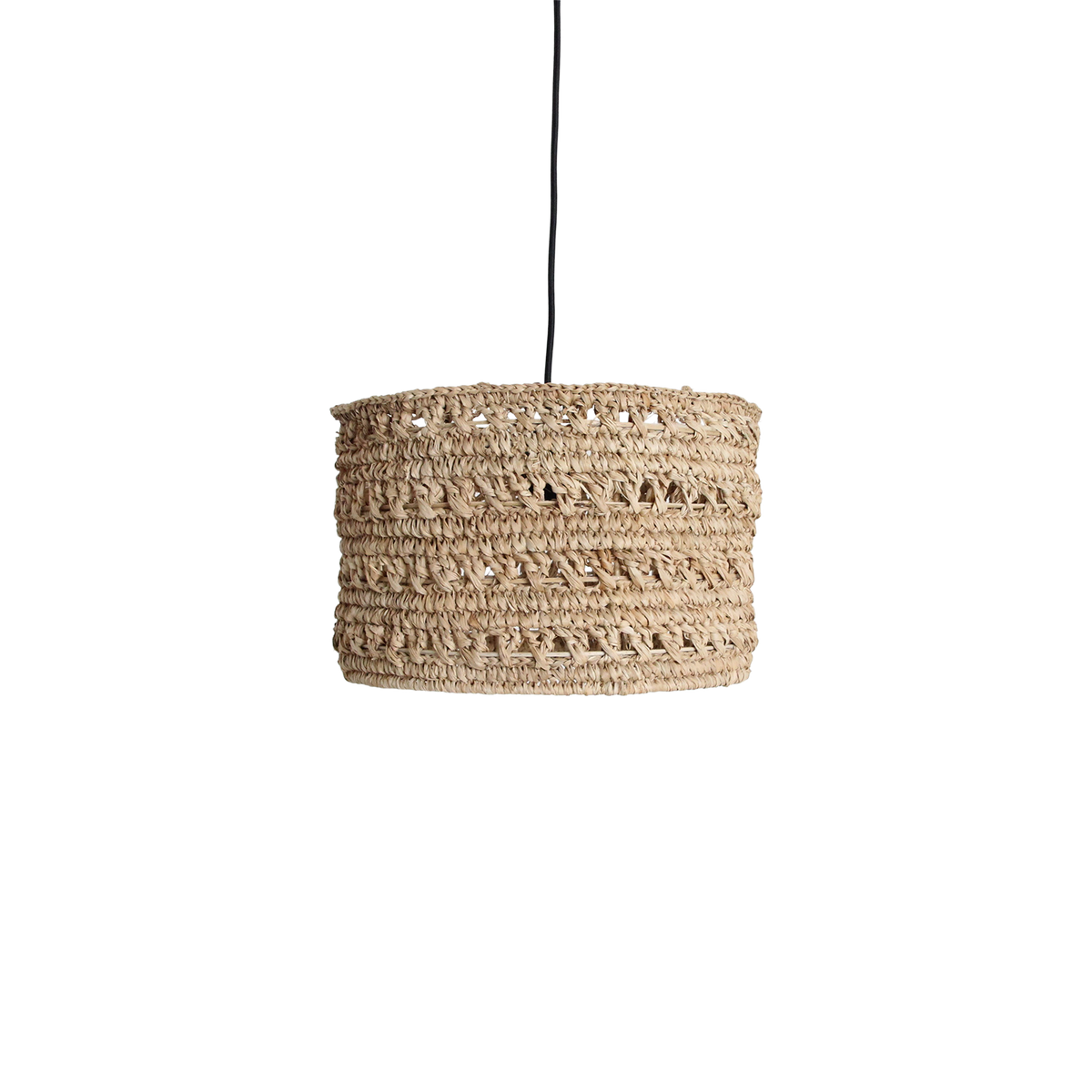 Suspension en jonc de mer tressé naturel cylindrique – Ø30 cm