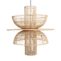 Suspension en rotin naturel forme fleur ajourée – Ø65 cm