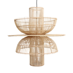 Suspension en rotin naturel forme fleur ajourée – Ø65 cm