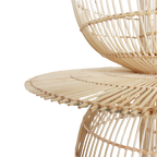 Suspension en rotin naturel forme fleur ajourée – Ø65 cm