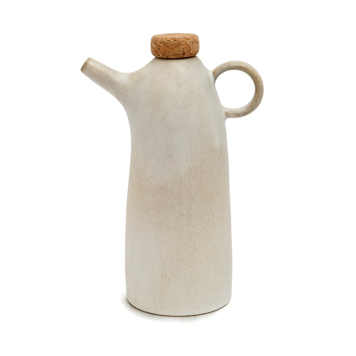 Bouteille en céramique blanche pour huile d'olive 19 cm