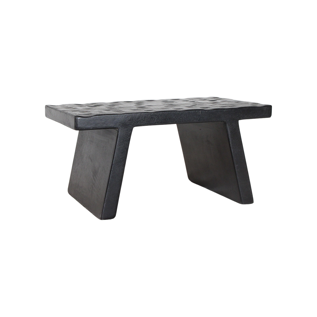 Table basse en bois de manguier noir sculpté rectangulaire – 40x25 cm