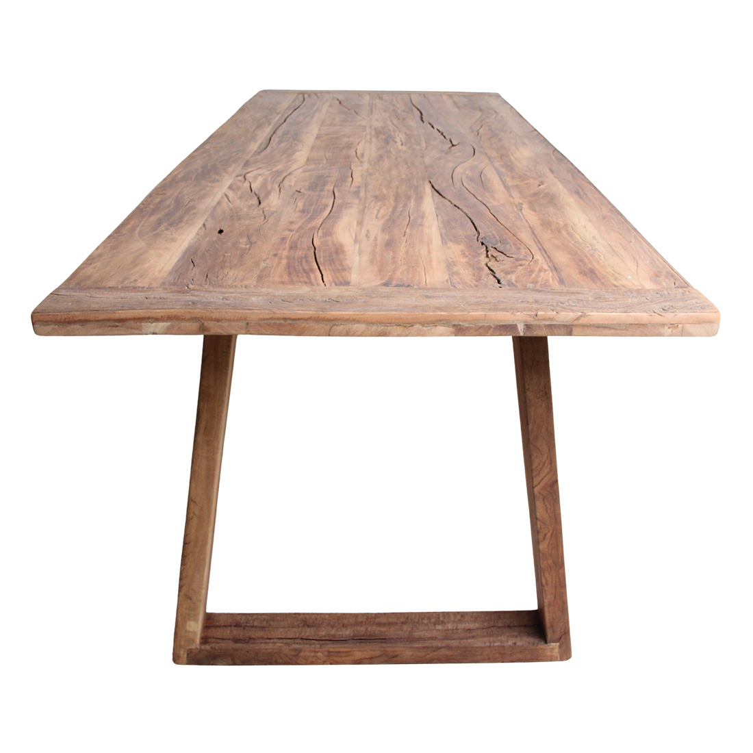 Table à manger en teck recyclé FSC rustique – 200x90 cm