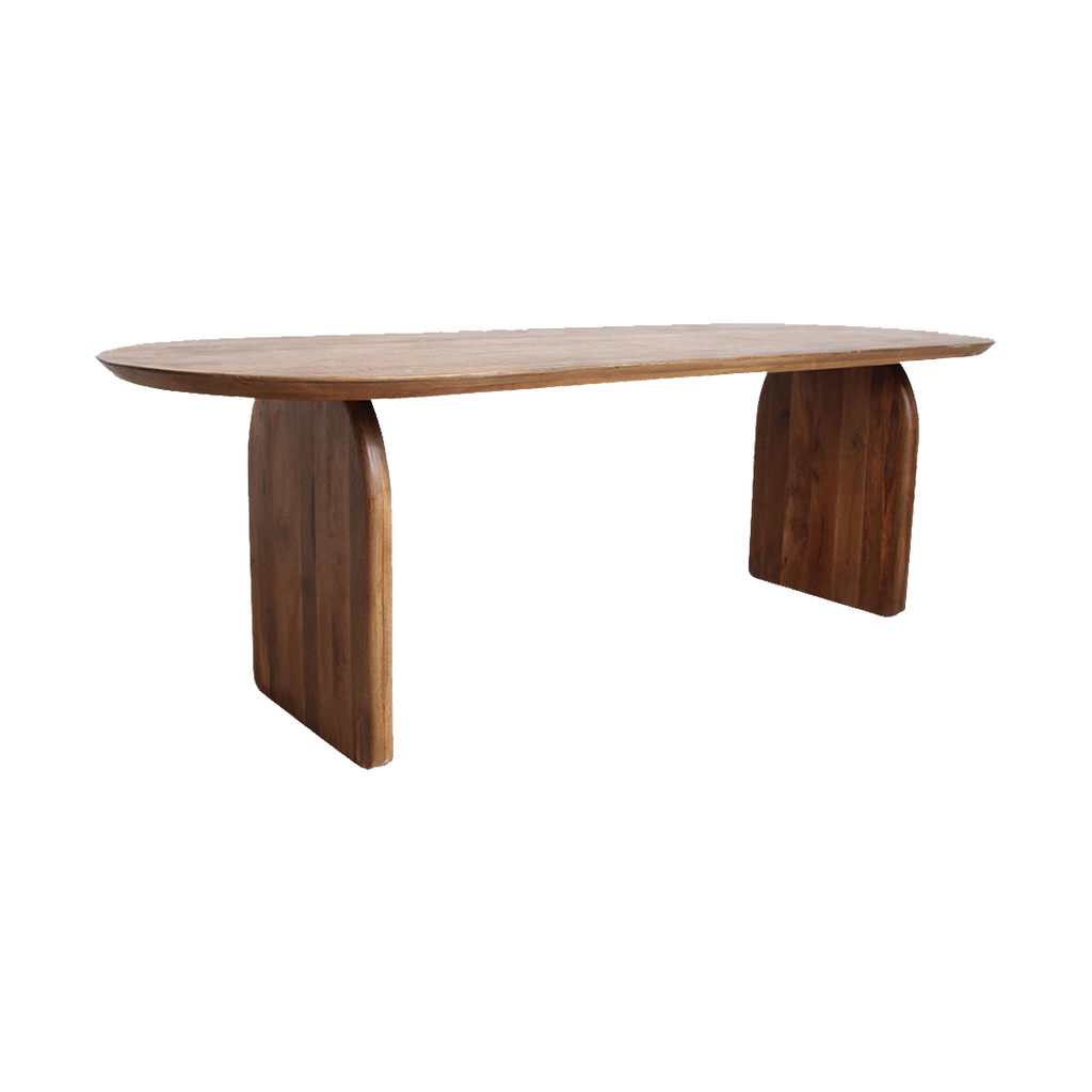 Esstisch aus Mangoholz in Braun mit abgerundeten Formen – 200x90 cm