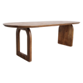 Table à manger en bois de manguier brun plateau arrondi – 240x90 cm