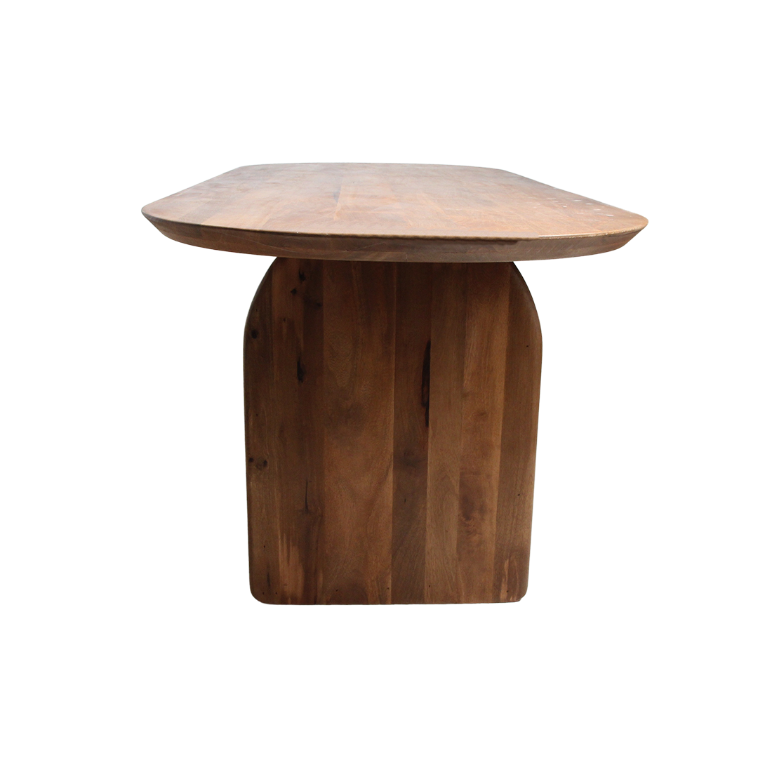 Table à manger en bois de manguier brun plateau arrondi – 240x90 cm