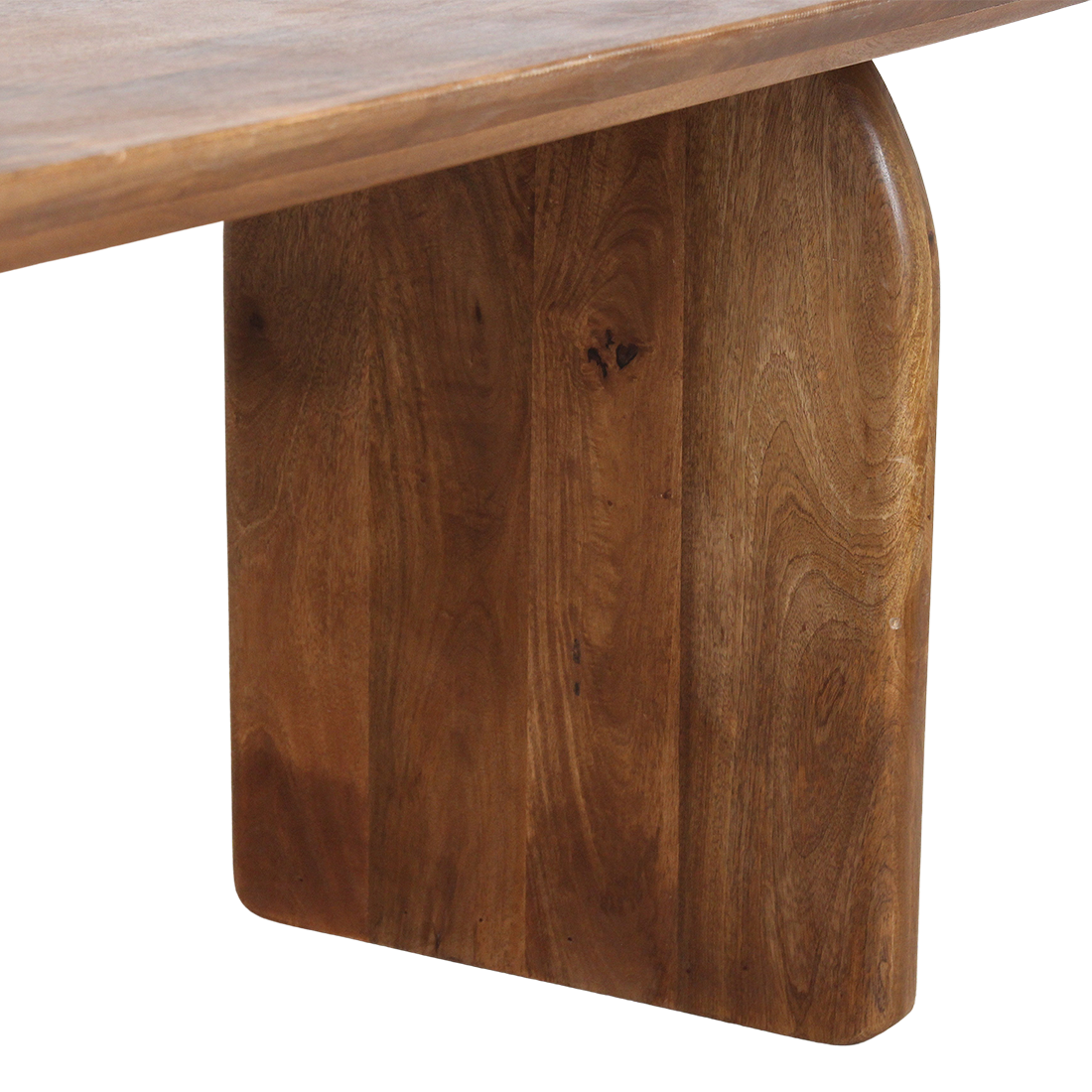 Table à manger en bois de manguier brun plateau arrondi – 240x90 cm