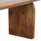Table à manger ovale en bois de manguier brun piétement plein – 240x90 cm