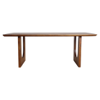 Table à manger manguier brun pieds U bords arrondis – 180x90 cm