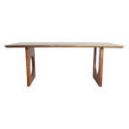 Table à manger bois manguier brun pieds géométriques – 180x90 cm