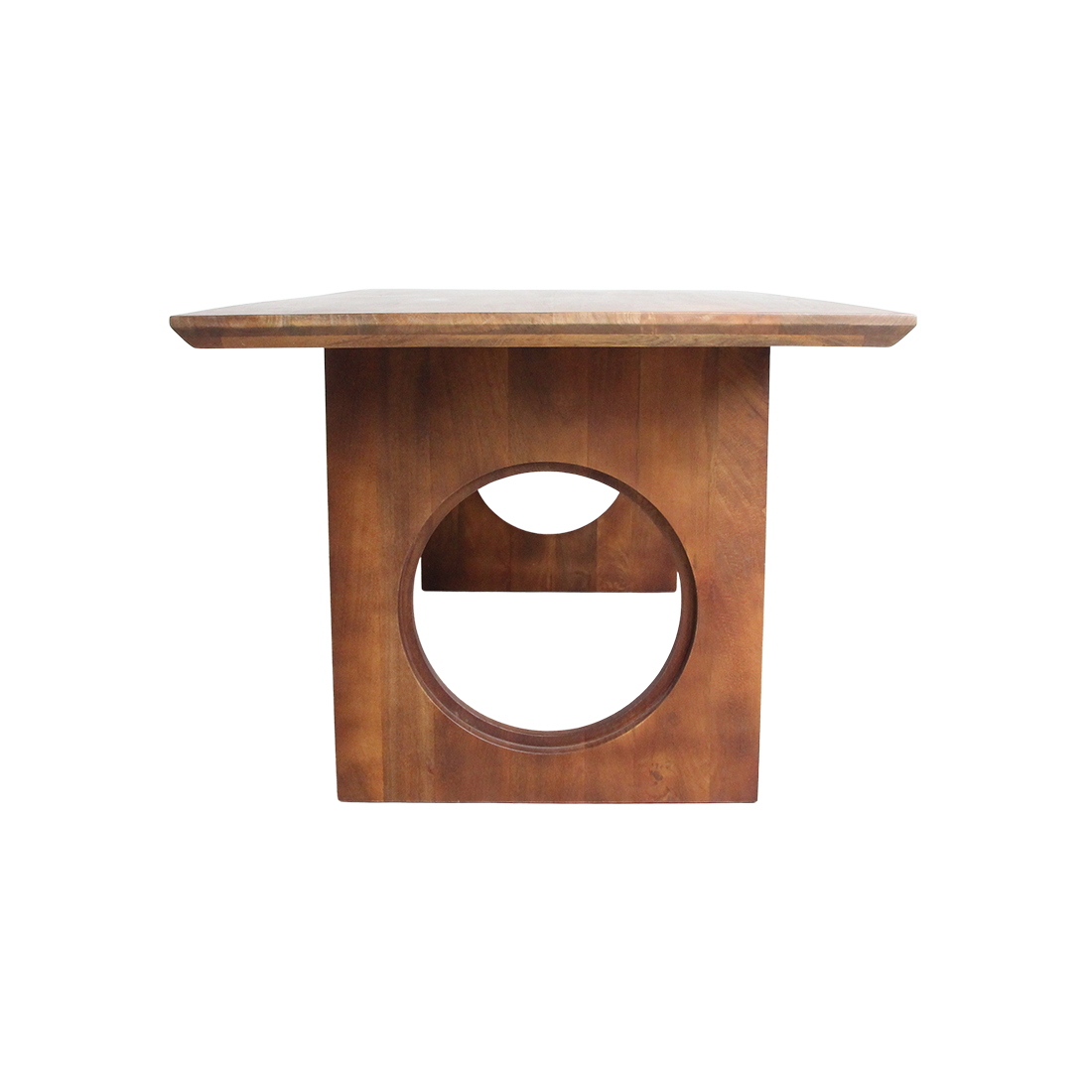 Table à manger bois manguier brun pieds géométriques – 180x90 cm