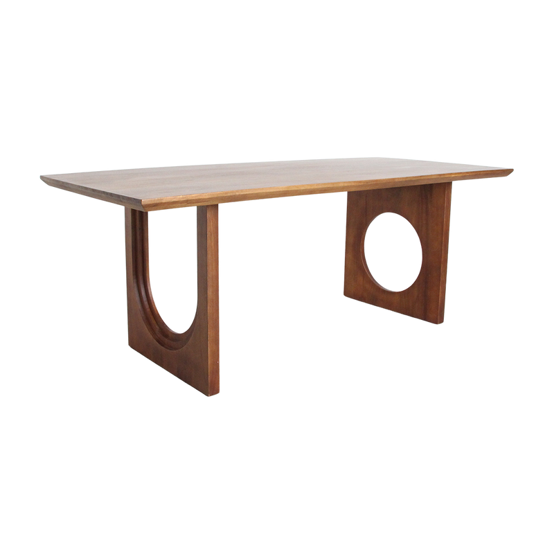 Esstisch aus Mangoholz in Braun mit skulpturalen Beinen – 200x90 cm