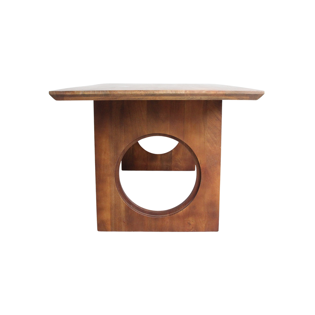 Esstisch aus Mangoholz in Braun mit skulpturalen Beinen – 200x90 cm