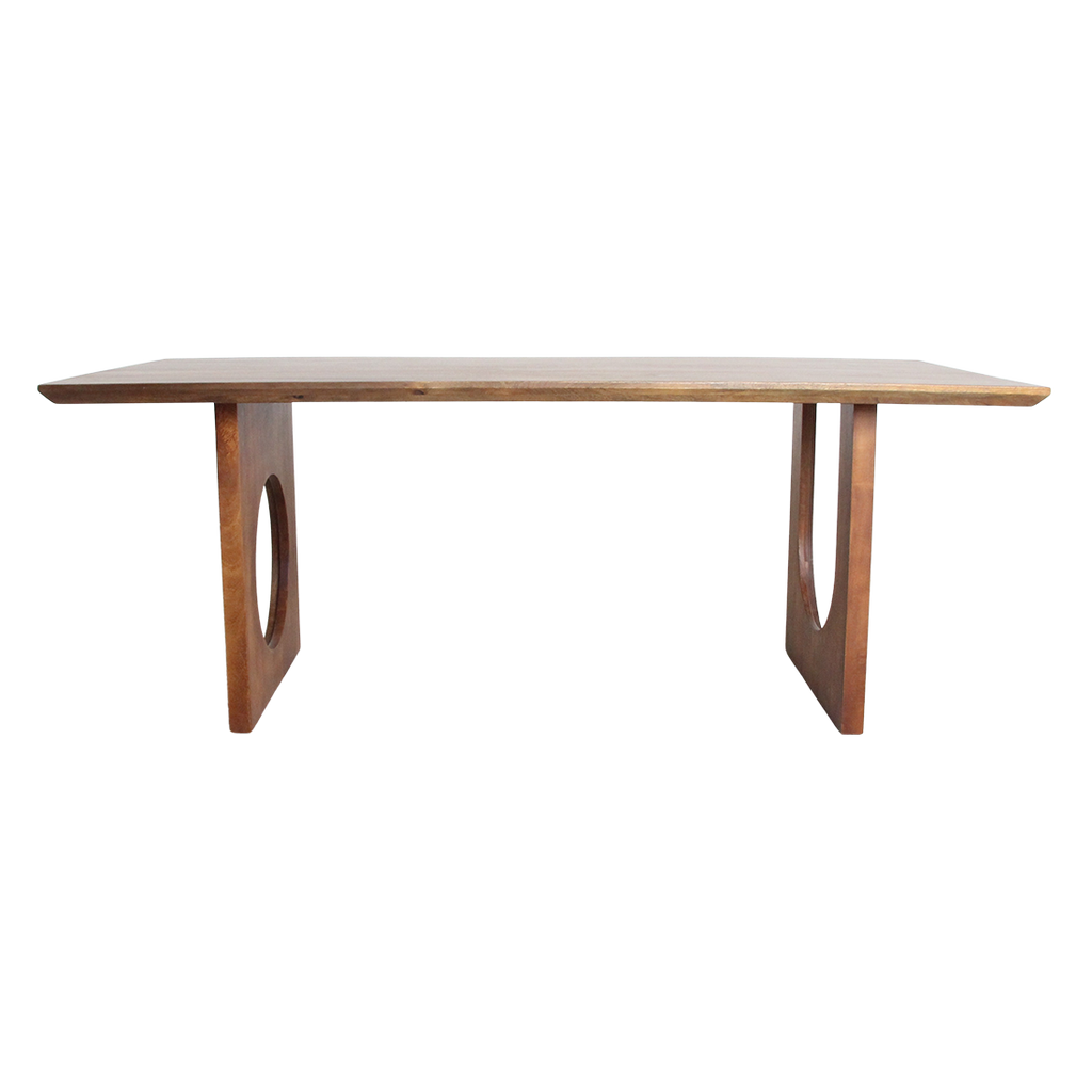 Table en bois de manguier brun sculpturale – 240x90 cm