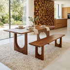 Table en bois de manguier brun sculpturale – 240x90 cm