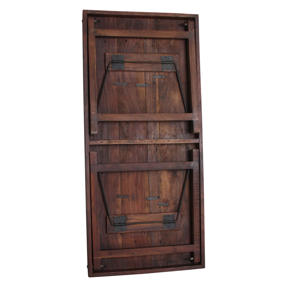 Table à manger en bois recyclé brun et métal vintage – 165x75 cm